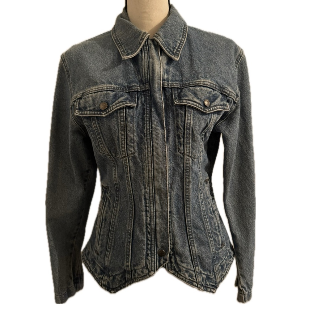 Vintage Harley-Davidson Blue Jean Motorcycle Jacket